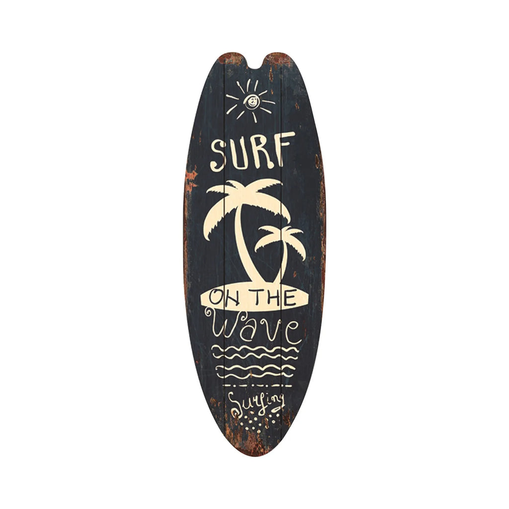 Beach Ocean Theme Surfboard Wooden Leisure Home Party Festival Hanging Decoration Bar Home Wall Retro Decor Wooden Print Sign