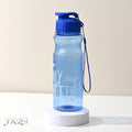 550ml Portable Plastic Water Bottle, Transparent Water Cup, Clamshell With Rope Design, Suitable For Fitness, Office, Outdoor