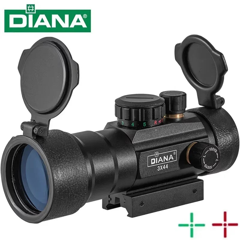 3x44 Red Dot Rifle Sight Optical Crosshair Scope