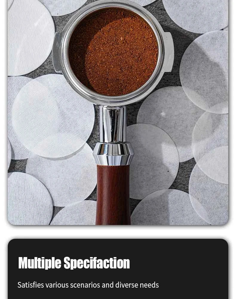 100 Pcs Coffee Paper Filter for Espresso Coffee Maker, 51/53/58mm Unbleached Espresso Filter Puck Screen Portafilter Paper