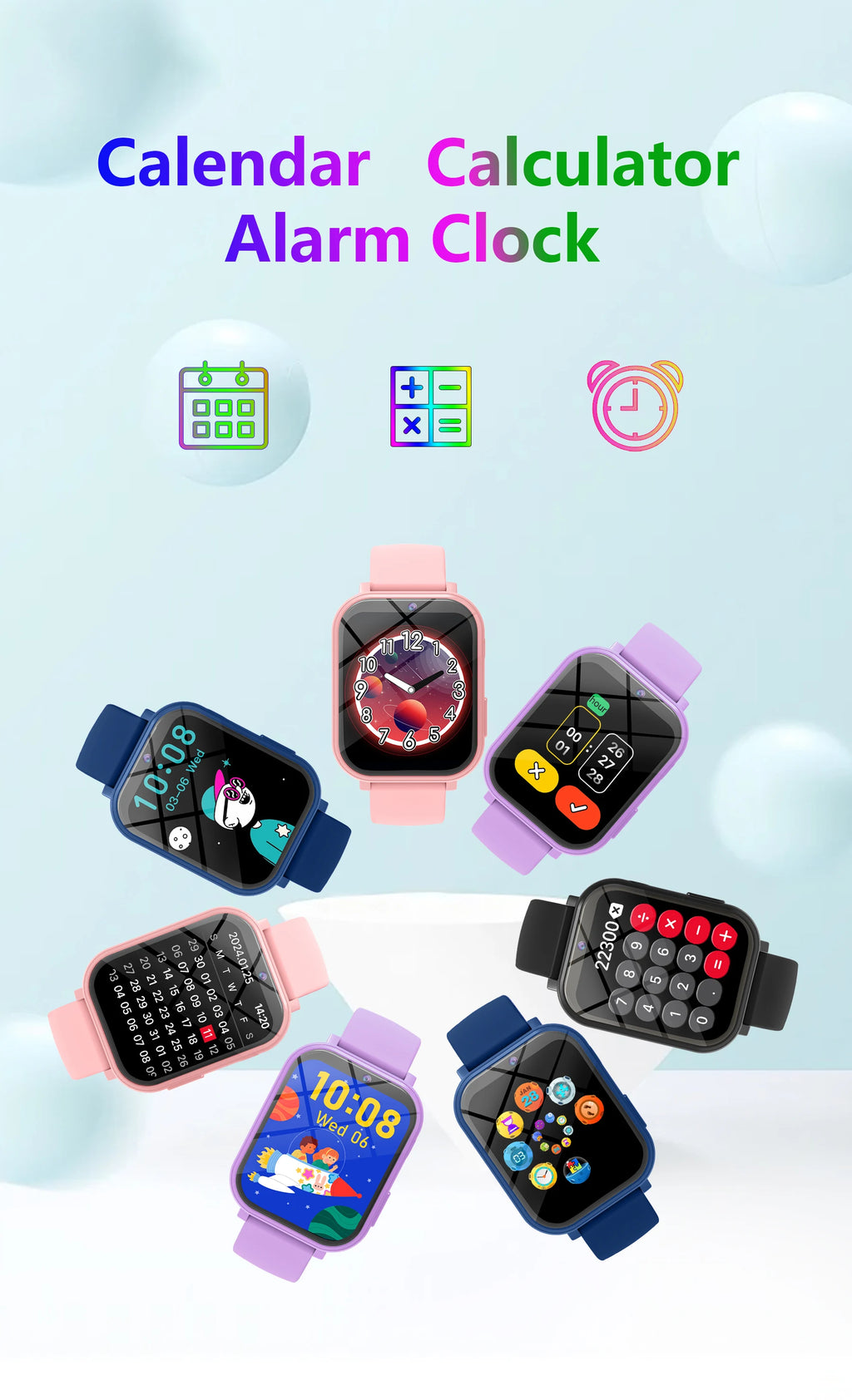 Kids Smart Watch with Camera for Boys Girls Age 4-12 Educational Game Watch Pedometer Alarm Flashlight Birthday Gifts Funny Toy