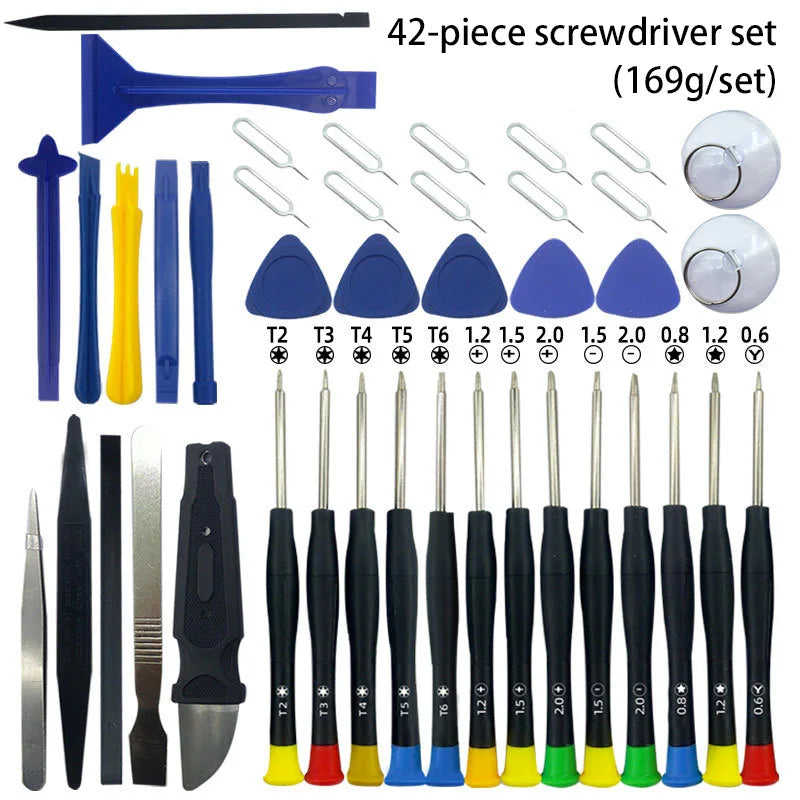42 in 1 Mobile Phone Repair Tools Disassemble Repair Set For iPhone Screwdriver Combination Skid Multi Function Disassembly Kit