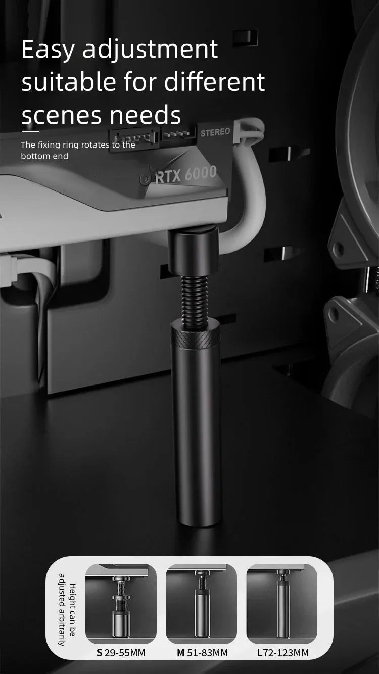 Aluminum GPU Holder Vertical Telescopic Rotating Stand Magnetic Bracket Video Card Holder Graphics Card Bracket Support 27-120mm