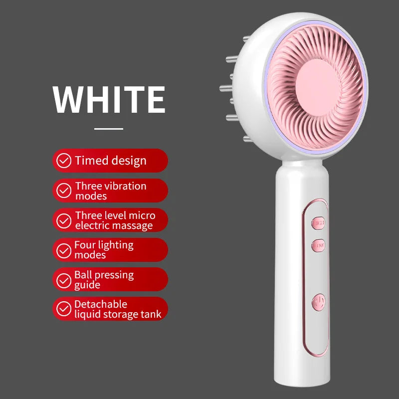 white Color Electric Scalp Massager Brush – Handheld Relaxation Tool