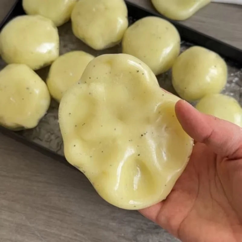 Realistic Mashed Potato Squishy Ball, Textured Soft Slow Rising, Crinkle Sound ASMR Stress Relief Squeeze Fidget Toy for Adults