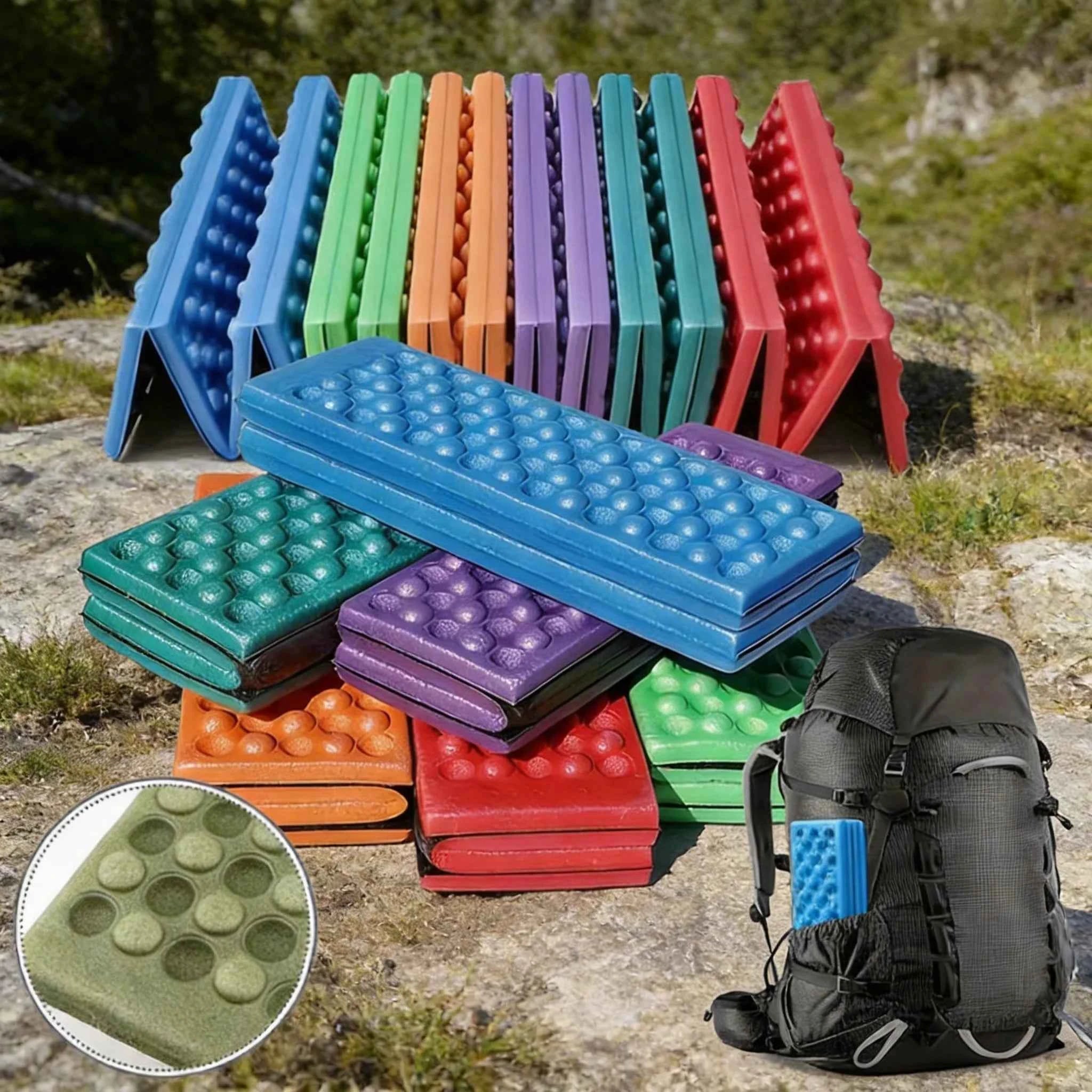 Honeycomb Massage Mat Fold XPE Cushion Outdoor Hiking Camping Training Park Foldable Pillow Picnic Sitting Moisture-proof Pad