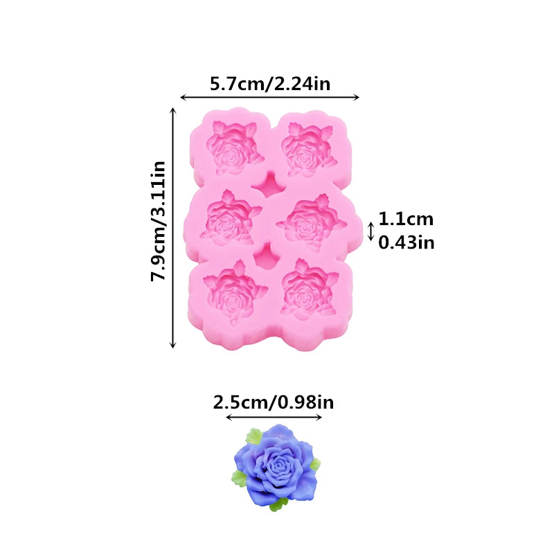 Peony Flower DIY Resin Phone Case Clay Mold 3D Peony Flower Resin Accessories Silicone Molds Flower Chocolate Fudge Cake Mold
