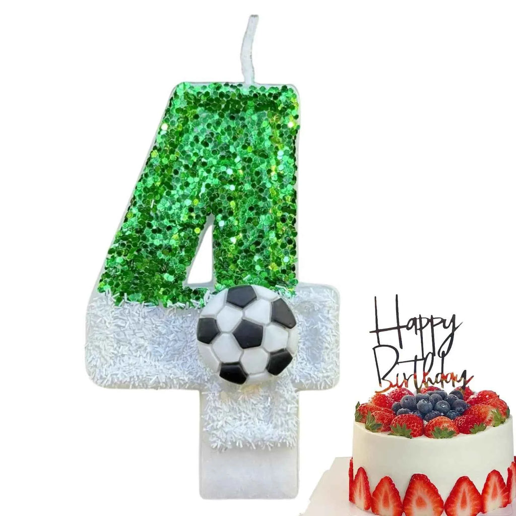 Football Birthday Number Candles, Candle Numbers for Cakes, Decorative Number Candles, Cake Topper Decoration for Birthday