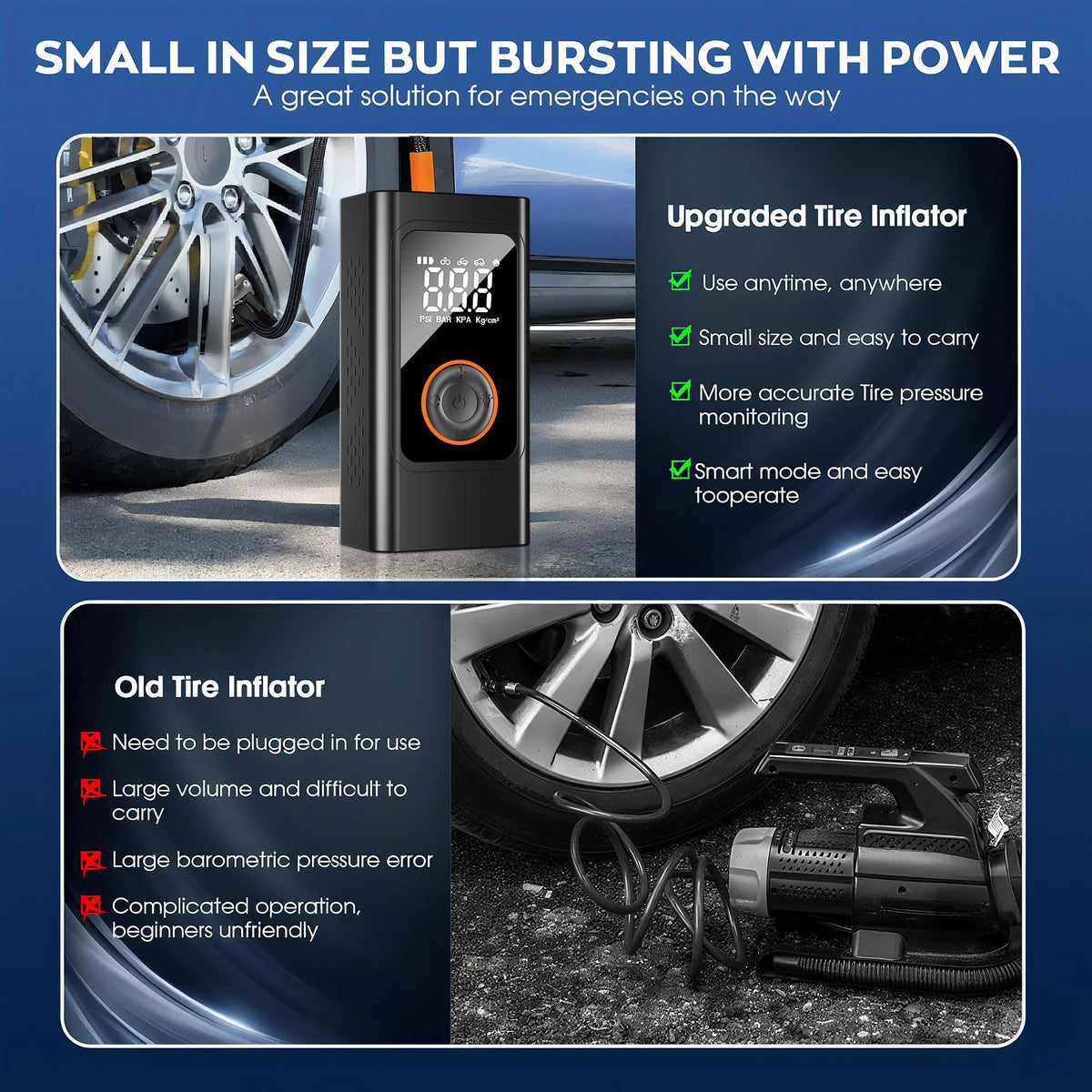 Cordless Digital Tire Inflator 150 PSI Portable Air Pump