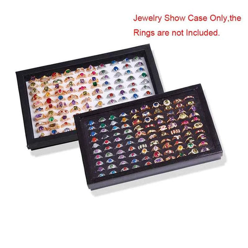 100 Slots Rings Display Stand Storage Box  Ring Box Jewelry Organizer Holder Show Case Casket #228405