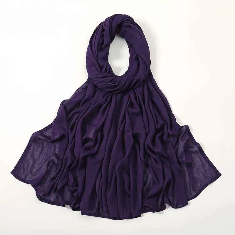 New Muslim Hijabs for Women Scarf Thin Plain Shawls Femme Musulman Soft Viscose Rayon Headscarf Islamic Turban Headband 190x85cm