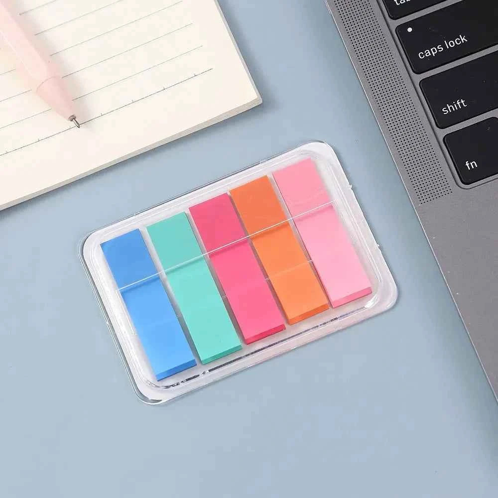 Box Transparent Fluorescent Index Tabs Pet Classification Flags Sticky Note for Page Marker Planner Stickers