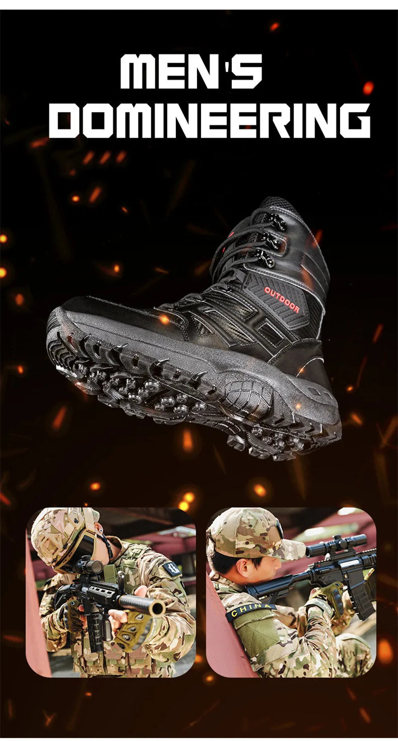 New Winter Men's Boots Outdoor Anti-Slip Men's Desert Boots Comfortable Autumn Men Work Ankle Boots High Top Motorcycle Boots