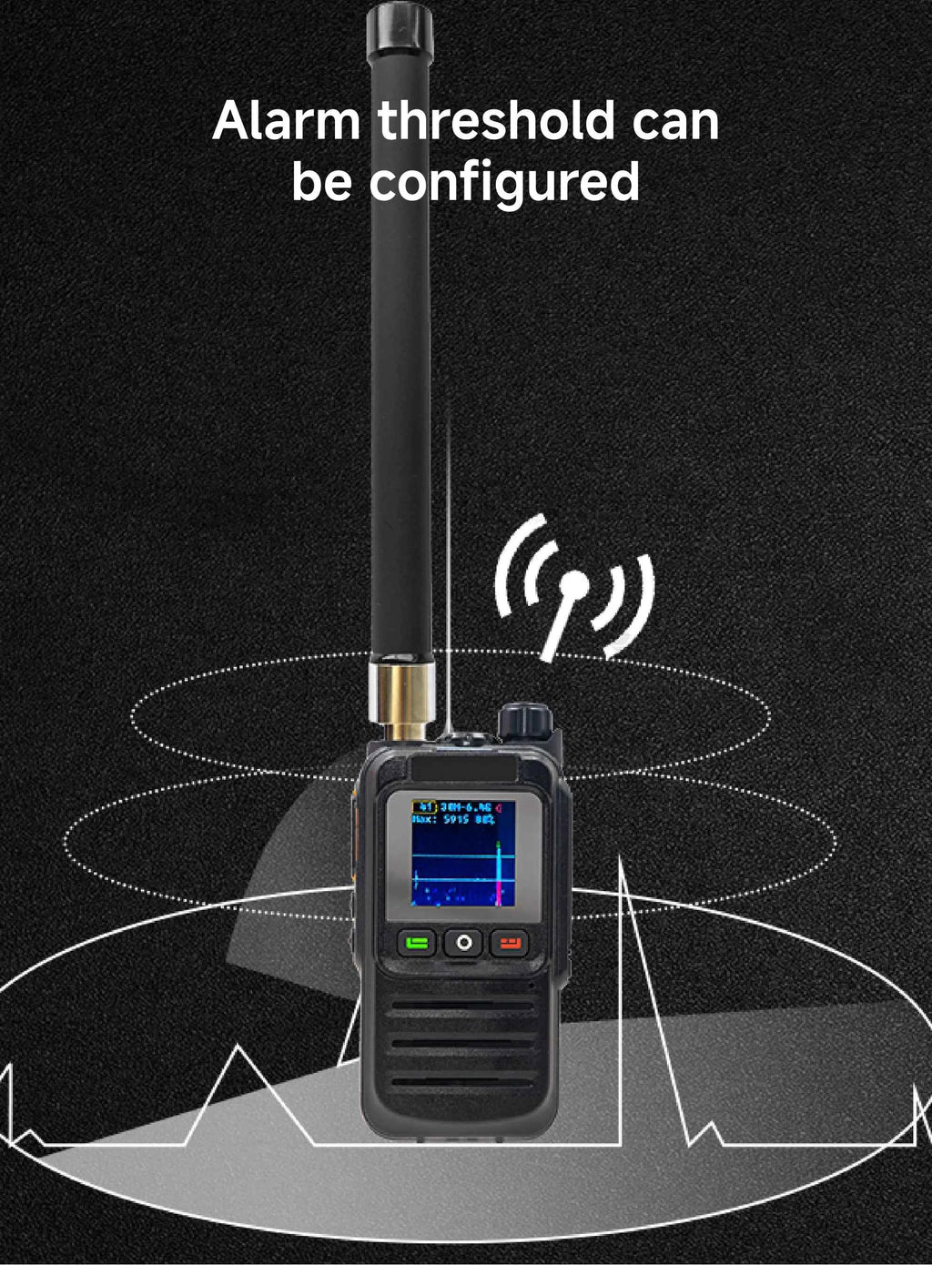1-2km Drone Warning Equipment with 30-6400MHz Broadband Detection Supporting FPV Drone for DJI Road Communication