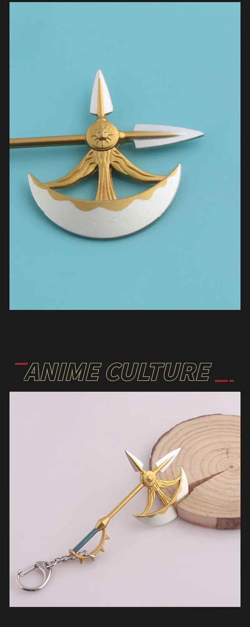 Anime Deadlys Seven Sins Escanor Rhitta Keychain Nanatsu no Taizai Axe Bottle Opener Pendant Keyring for Men women Gift Jewelry