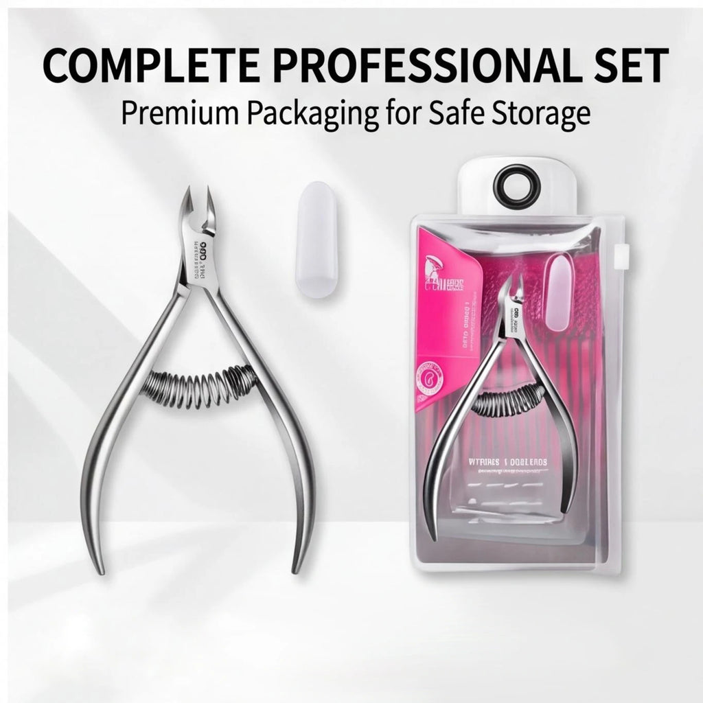 Professional Pedicure Nail Tools: Double Springs Cuticle Trimmer, Sharp Blade Clippers for Nail Art & Care