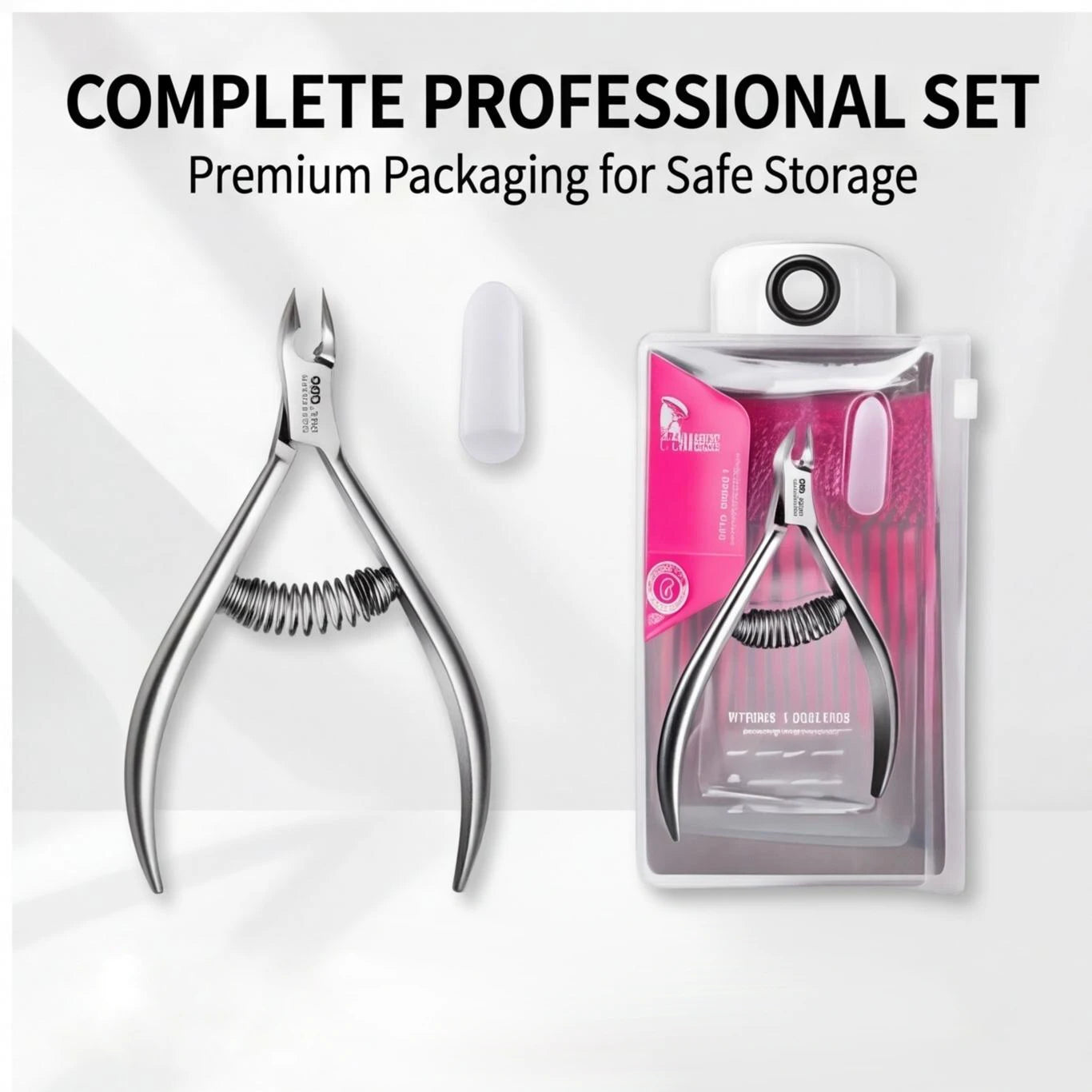 Professional Pedicure Nail Tools: Double Springs Cuticle Trimmer, Sharp Blade Clippers for Nail Art & Care