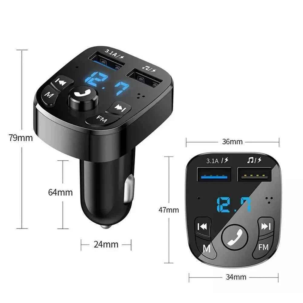 Audio Music Stereo Bluetooth-Compatible 3.1A Fast Charging Audio MP3 Player Wireless FM Transmitter Dual USB Auto Radio Charger