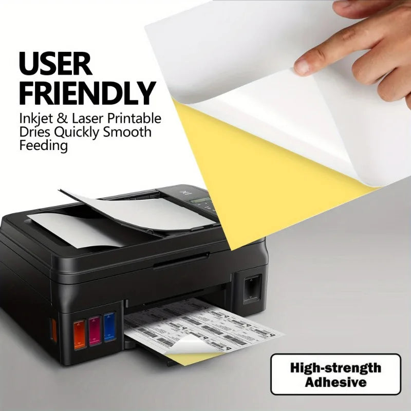 50 sheets Printing paper & A4 size stickers, suitable for laser printers and inkjet printers, self-adhesive printing paper
