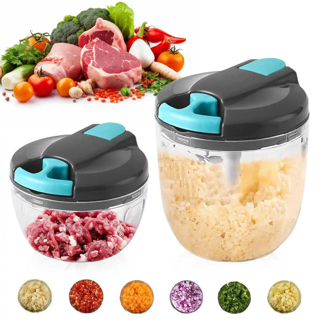 1PC 520/900ml Succulent Meat Grinder, Garlic Chopper, Onion Chopper, Vegetable Chopper, Rotating Kitchen Cooking Accessories