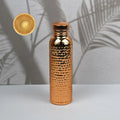 800ML Electroplated Copper Water Bottle One-Click Open Lid Anti-Slip Hammer Pattern Bottle Sports Water Bottle