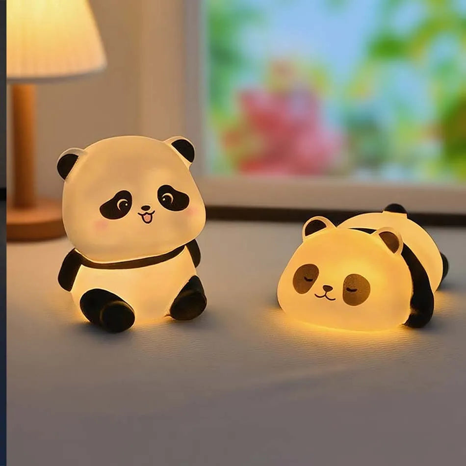 New Panda LED Night Light Living Room Cute Panda Plastic Lamp Bedside Decor Creative Kids Night Light Birthday Gift Decoration