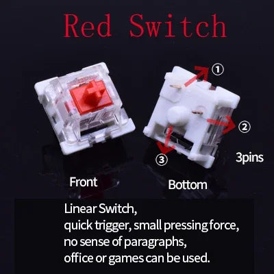 Outemu Switch for Mechanical Keyboard Black Blue Brown Red 3Pin Dustproof Linear Tactile Clicky Silent Compatible with MX Switch