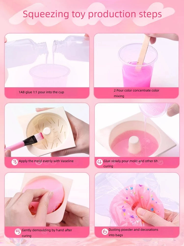 Liquid Silicone Squishy Maker Kits for Taba Squishy DIY Squishy Making Kit Art Crafting Molding Supplies Sets Decompression Gift