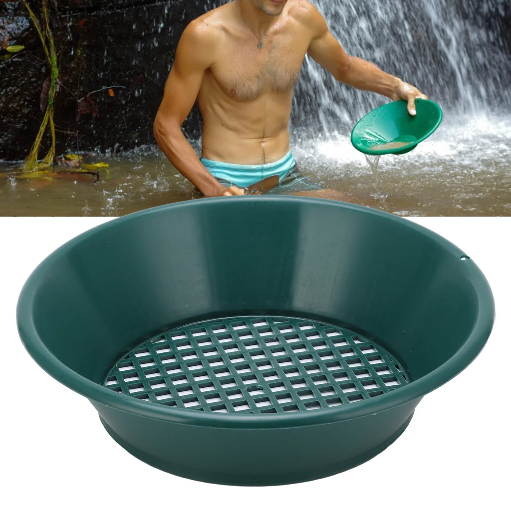 350mm Gold Pan Screen Sifting Tray Manual Gold Washing Tool Accessory for Panning Mining Gold Washing Pan Mine Gold Pan Gold Pan
