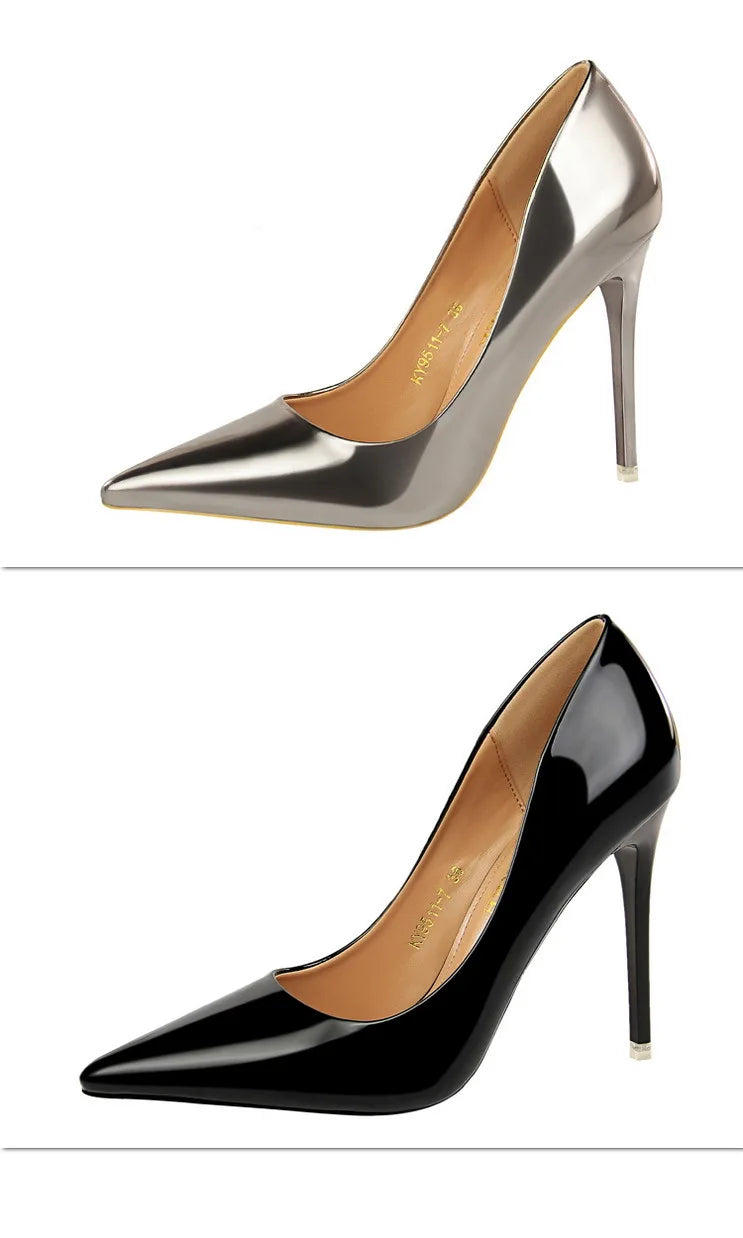 BIGTREE Shoes Classic Pumps Patent Leather Women Pumps Fashion Women Wedding Shoes High Heels Stiletto 10.5 Cm 7.5 Cm Lady Shoes