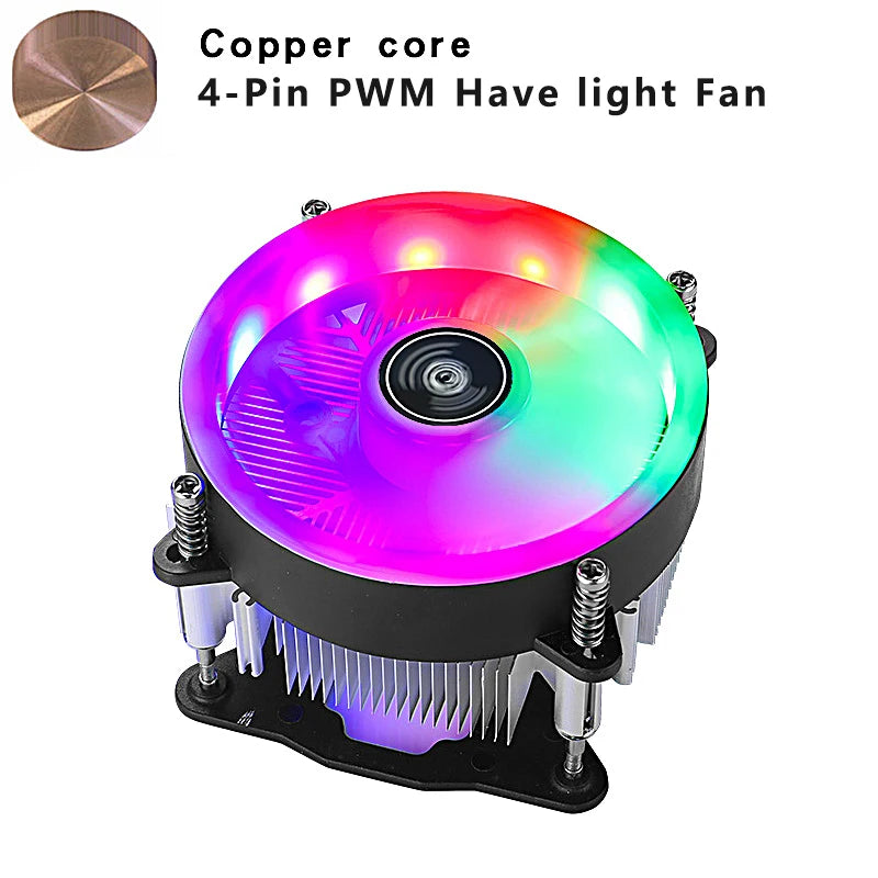 PC Efficient Copper Core/Aluminum Core Processor Cooler Cpu Fan Mute 3pin4pin PWM Air-cooled Install LGA1150 1151 1155 1156 1200
