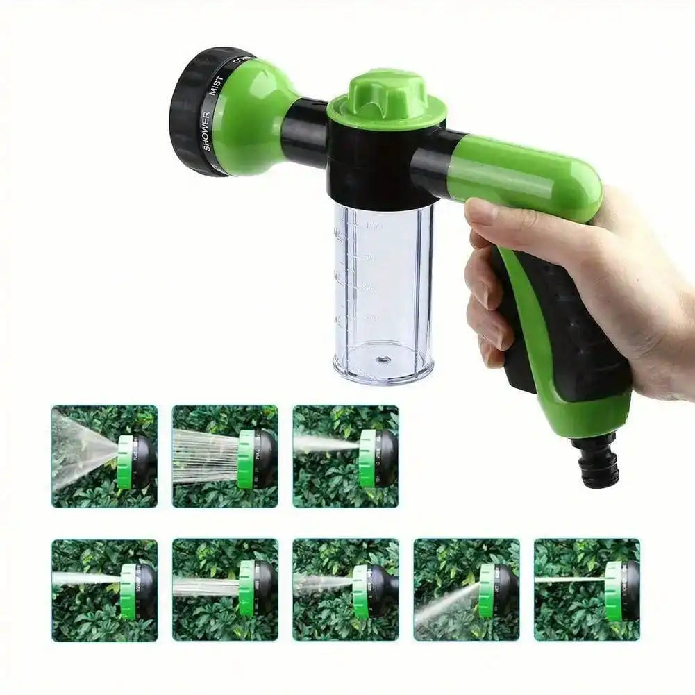 Car Wash Water Gun - Foam Sprayer With Soap Reservoir And Garden Hose Nozzle, High Pressure Cleaner With Maximum Cleaning Power!