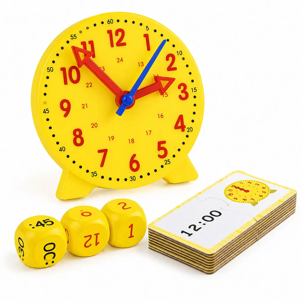 Kids Learning Clock Time Activity Set Teaching Clock for Students Classroom Telling Time Practice Toy Kids Educational Supplies