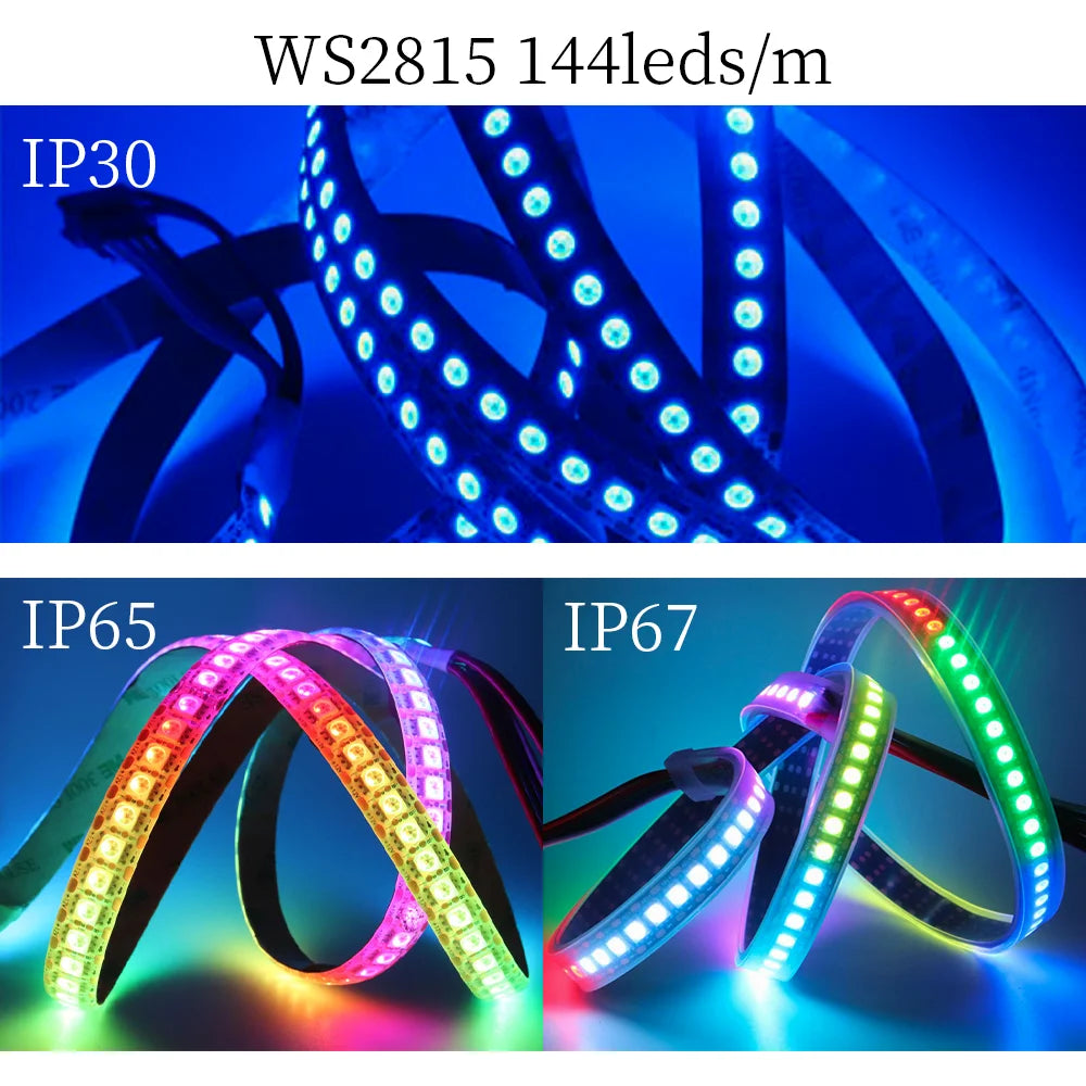 1-5M 144Leds/m WS2812B WS2813 WS2815 Led Strips 5050RGB Programmable Colored Running Flowing Led Strip Lights Led Ribbon DC5-12v