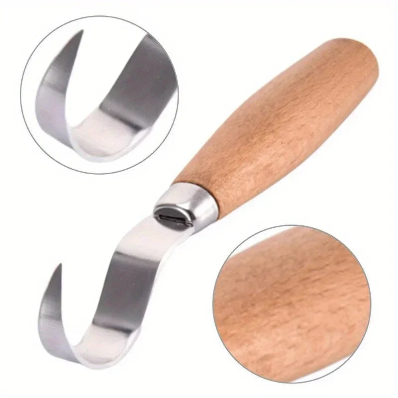 Wood Carving Tools Set - Ergonomic Knife/Chisel/Hook Knife, Durable for Beginners & Pros (Spoon/Sculptural Woodworking)