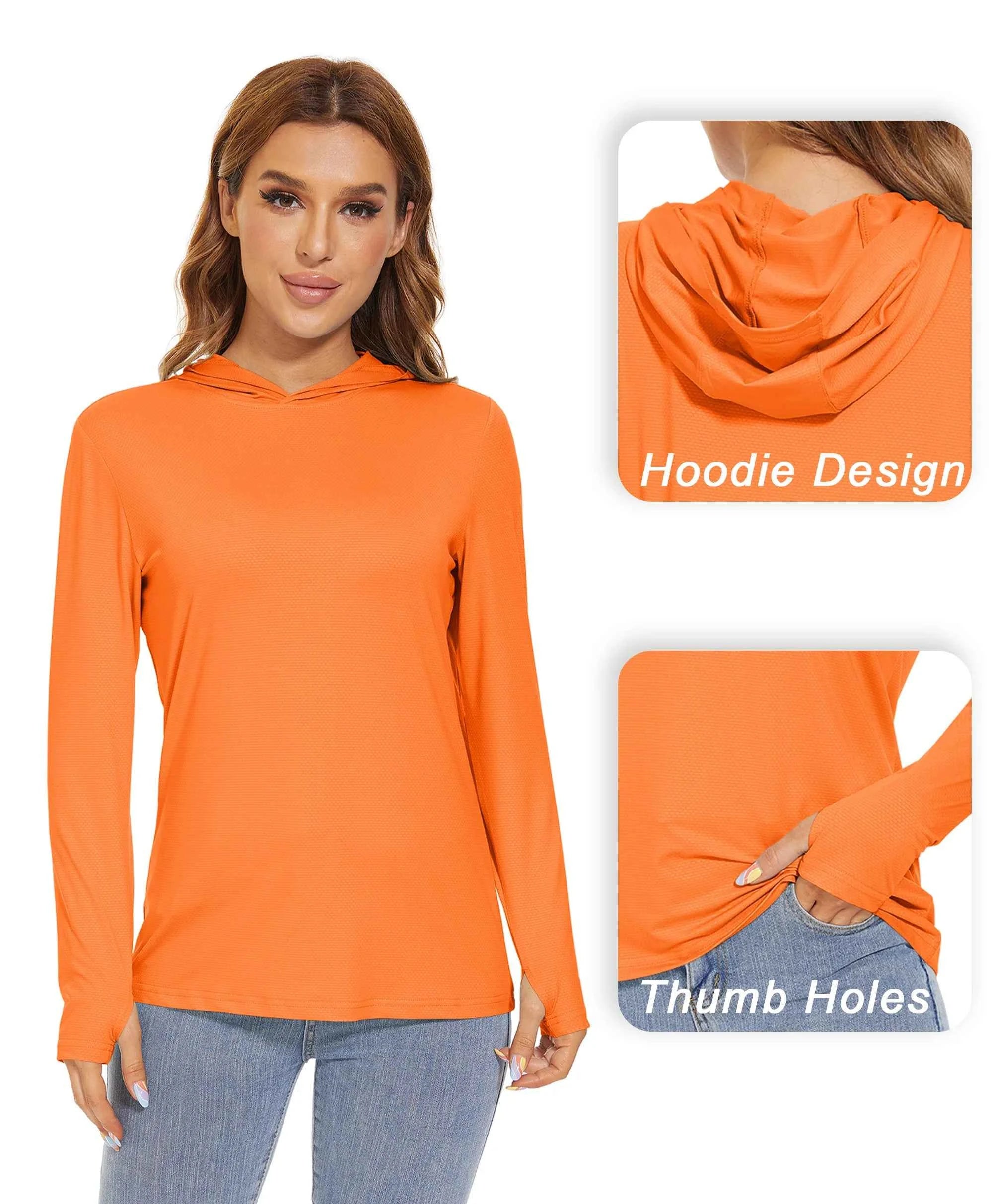 TACVASEN Summer UV/Sun Protection Outdoor Hooded T-shirt Women's Hoodie Shirt UPF 50+ Long Sleeve Fishing Hiking Athletic Shirts