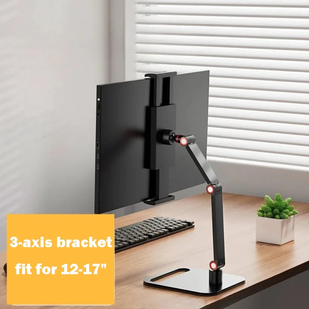 Universal Expandable Monitor Desk Holder Adjustable 360° Swivel Tablet Stand Foldable Tablet Bracket for 12-17in
