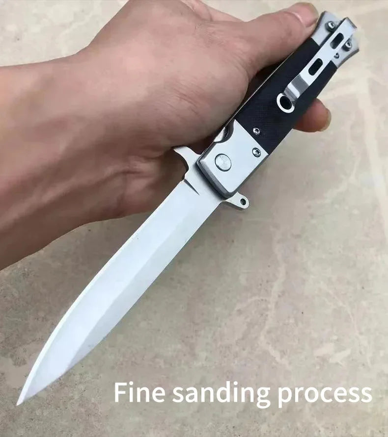 Portable sharp folding knife for outdoor use, stainless steel high-hardness tactical knife for the wild, self-defense knife
