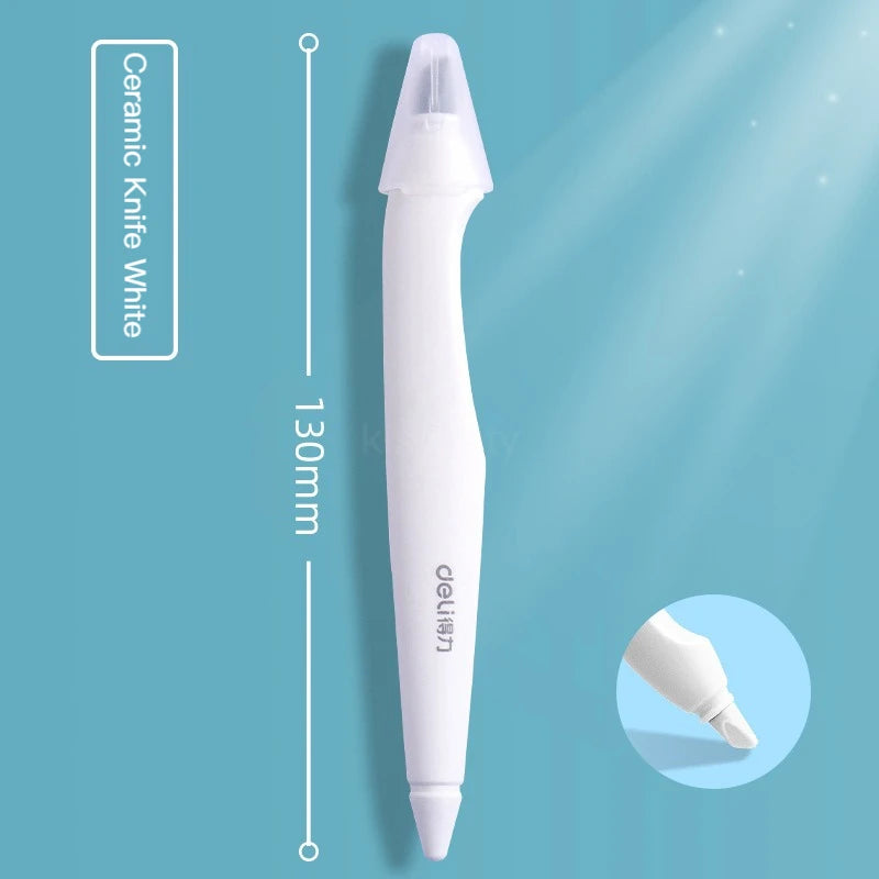 Pen Knifes Ceramic Cutter Utility Knife for Art Precision Carving Knife Micro Retractable Blade Paper Cutting Stationery
