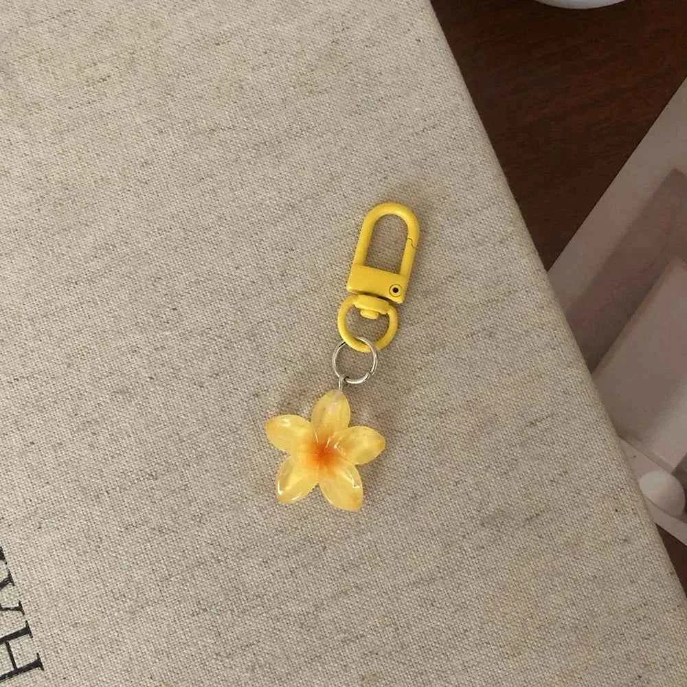 Sweet Colorful Jelly Flower Key Chain Color DIY Flower Cute Keychains Pendant Student Girls Resin Bag Pendant Keyring Jewelry