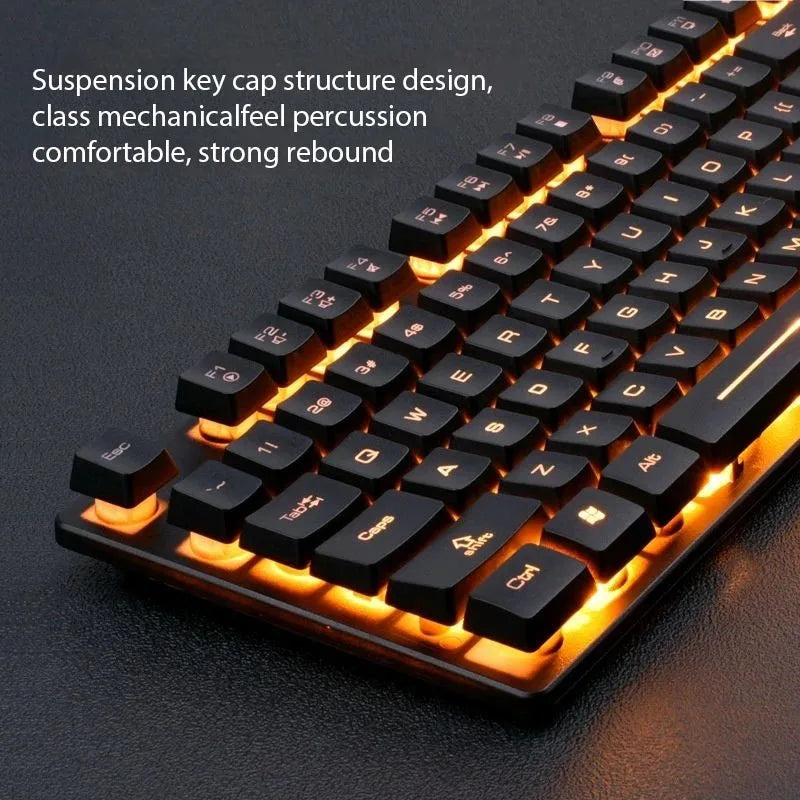 Ergonomic Backlit Gaming Keyboard And Mouse Combo