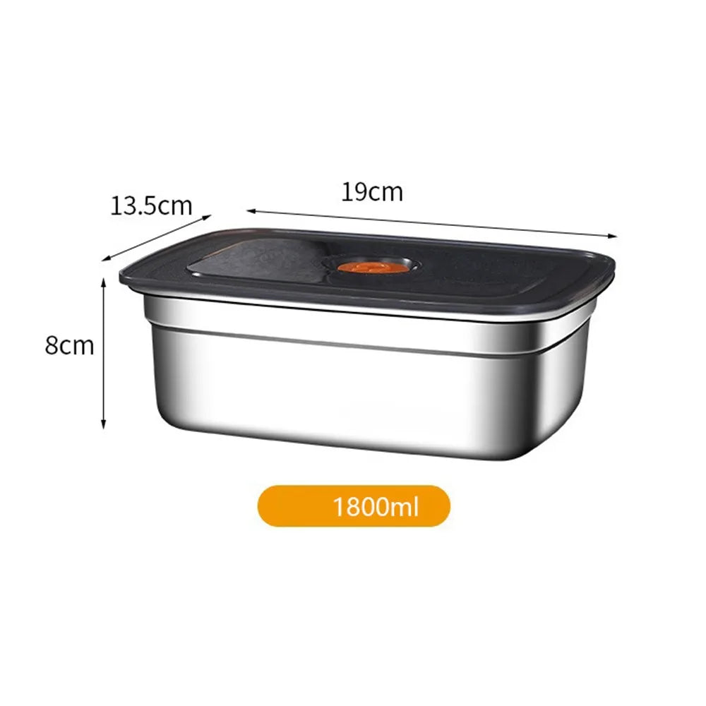 Stainless Steel Camping Lunch Box Sealed Microwave Suitable Bento Box Leak-proof Large Capacity Refrigerator Freezer Storage Box