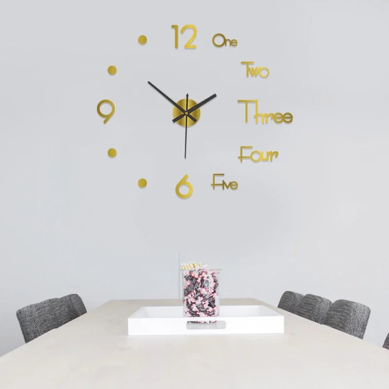 DIY Modern Design Large Wall Clock Fashion Decorative Living Room Wall Clock Home Decoration Clocks Decor Decoration for Bedroom