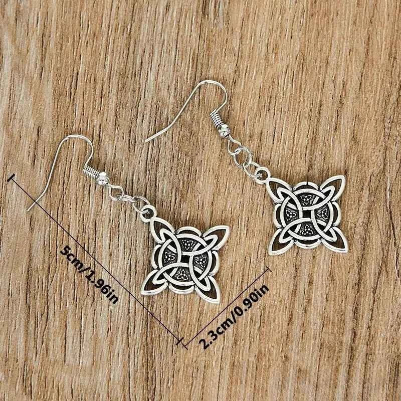Vintage Witch Knot Earrings Magic Knot Pagan Wicca Symbol Earring for Men Women Celtic Knot Jewelry Gifts