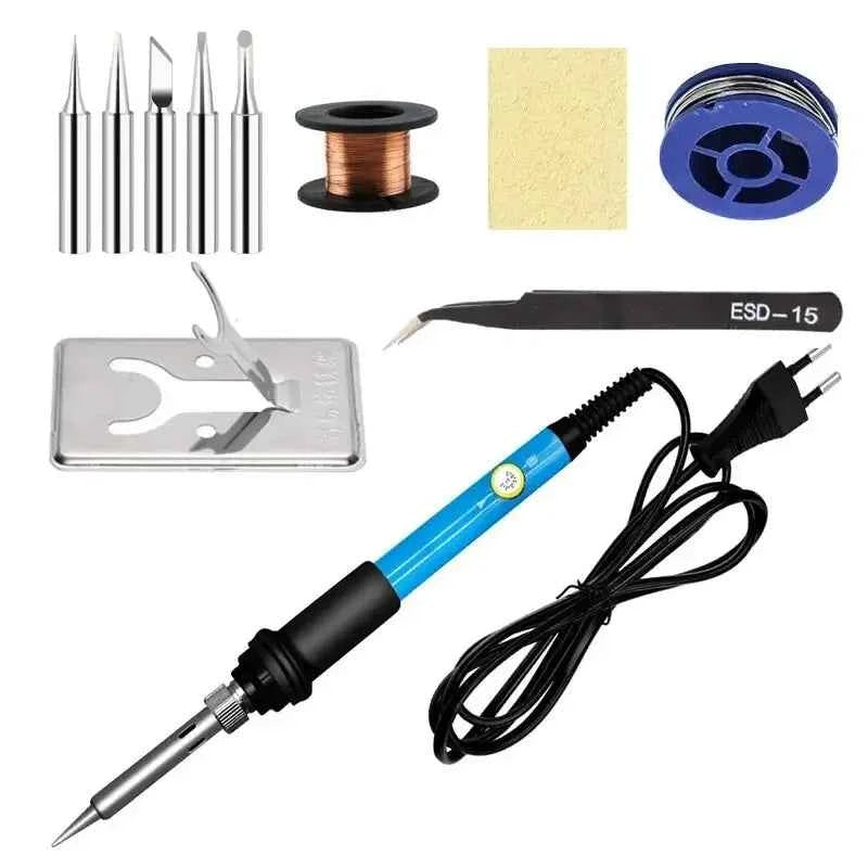 7-piece Set Of Adjustable Temperature Electric Soldering Iron 220V 60W Electric Soldering Iron Set Welding Solder Repair Tool