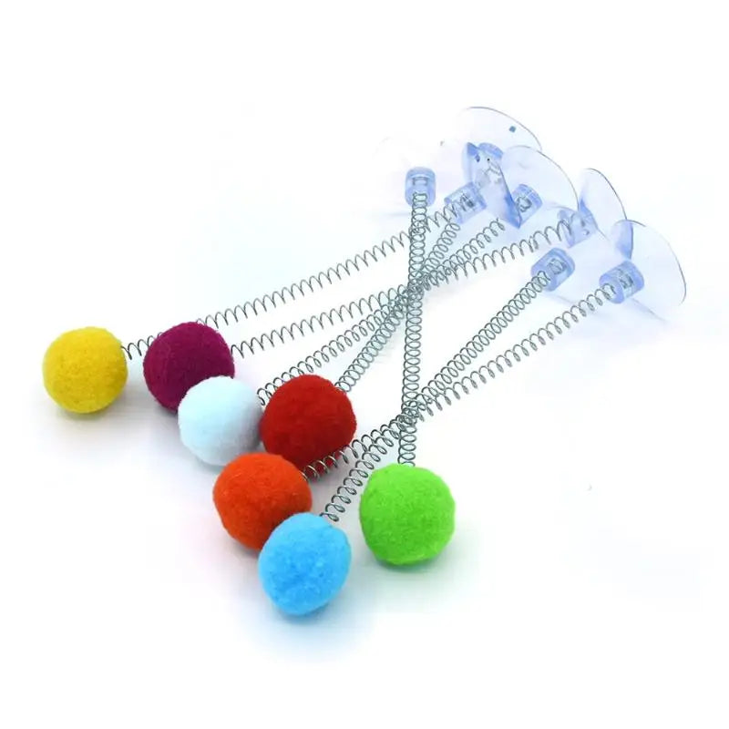 Cat Spring Fur Ball Toy – Interactive Boredom Relief
