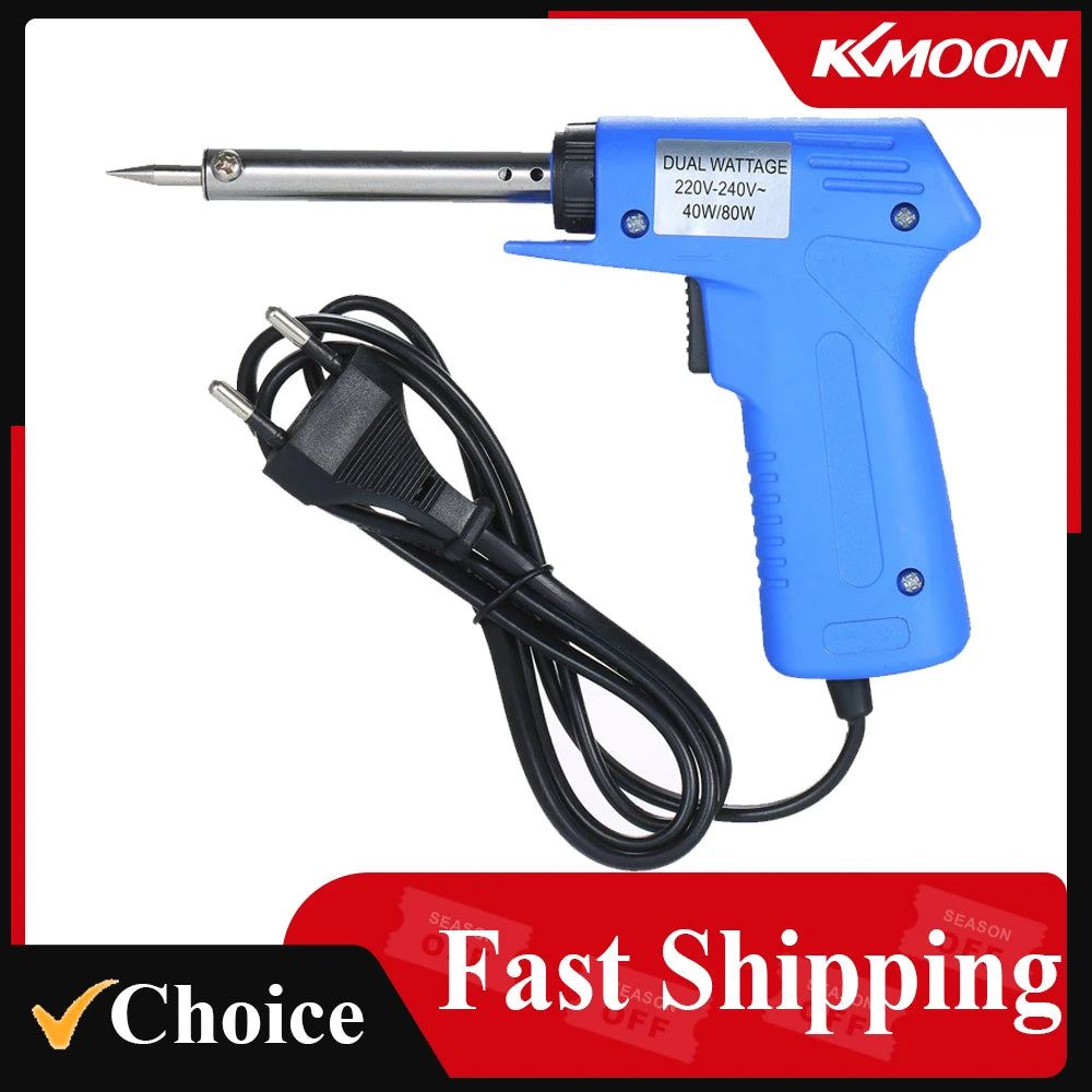 KKMOON Professional Double Power Electric Soldering Iron 220V-240V 40W/80W Power Adjustable Soldering Iron Gun
