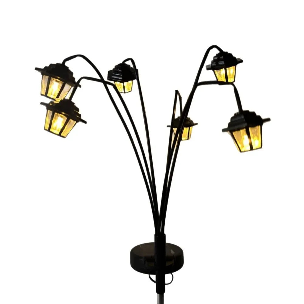 1pc Retro Lantern Decorative Light Waterproof Street Lawn Lamp Solar Garden Lights 6LED Holiday Party Lamp