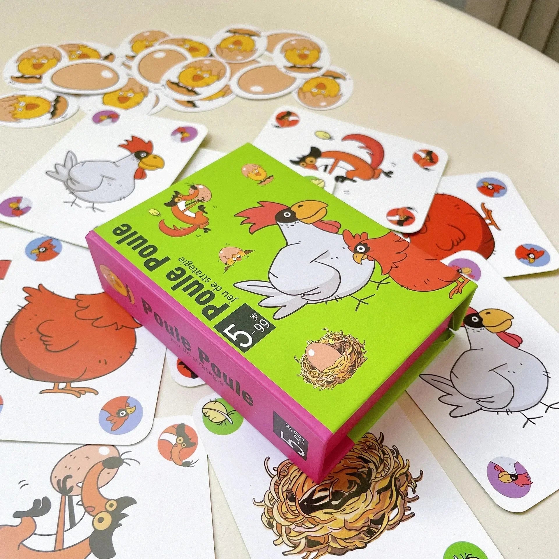 Chiu Chiu Chicken Board Game for Kids Ages 5-8, Family Card Party Game, Educational Intellectual Toy Gift