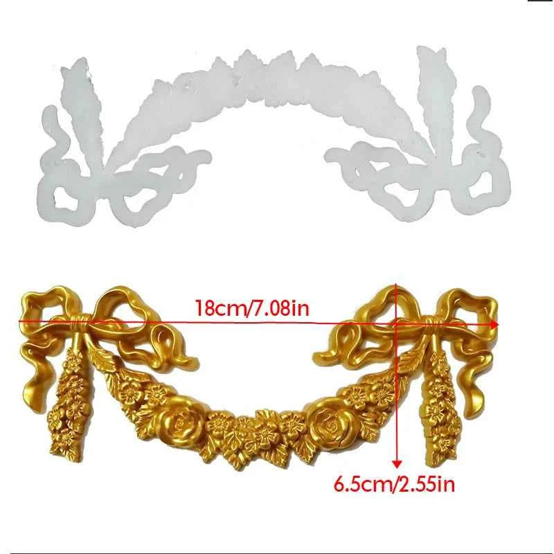 European Style Wall Decor Flower Frame Carving Crafts Wardrobe Wine Cabinet Decals Window Furniture Sliding Door Decor